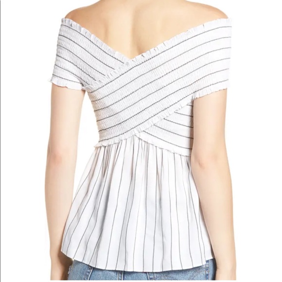 Nordstrom SOPRANO Stripe Off the Shoulder Top - Picture 2 of 10